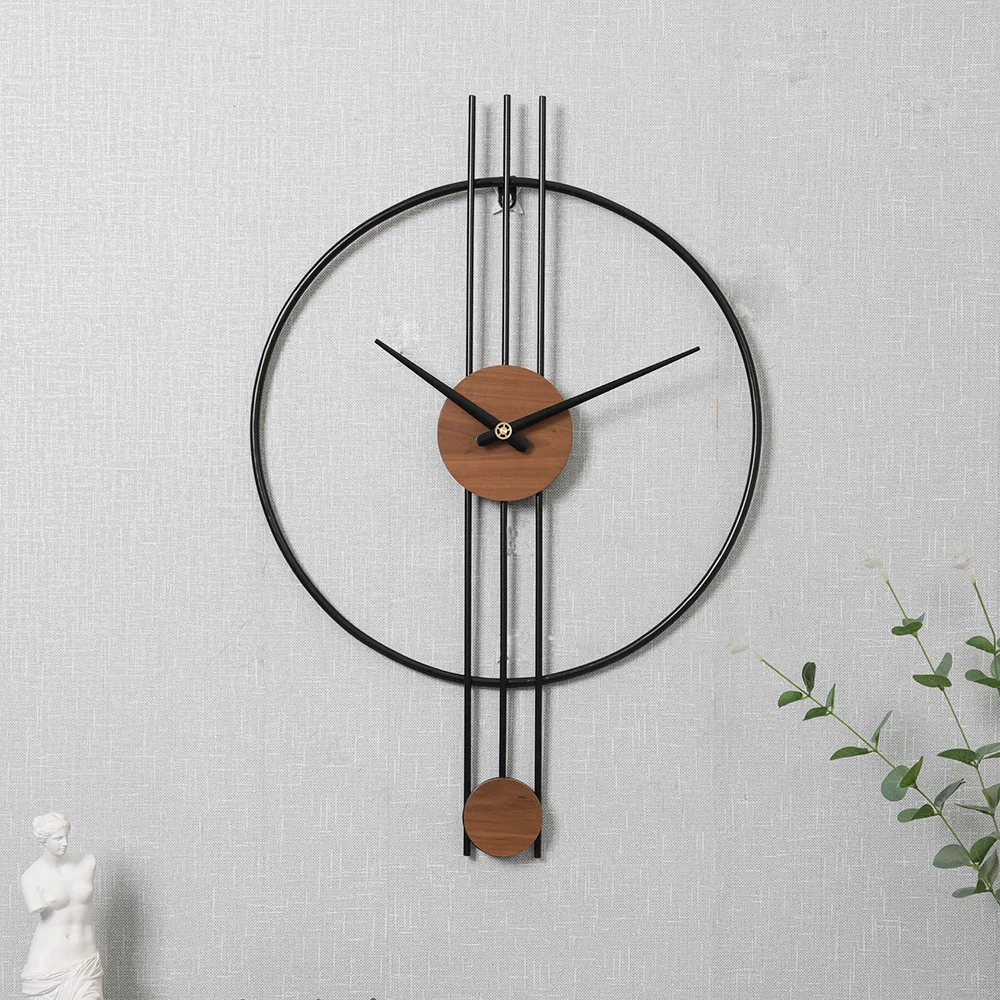 Creative minimalist wrought iron wall clock Personality art wall clock Living room dining room home decoration clock wall watch