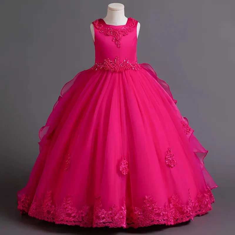 Custom New Elegant Girls' Party Dress, Gorgeous Prom Gown, Large Graduation Party Dress, Halloween Princess Dress for Ages 4-12
