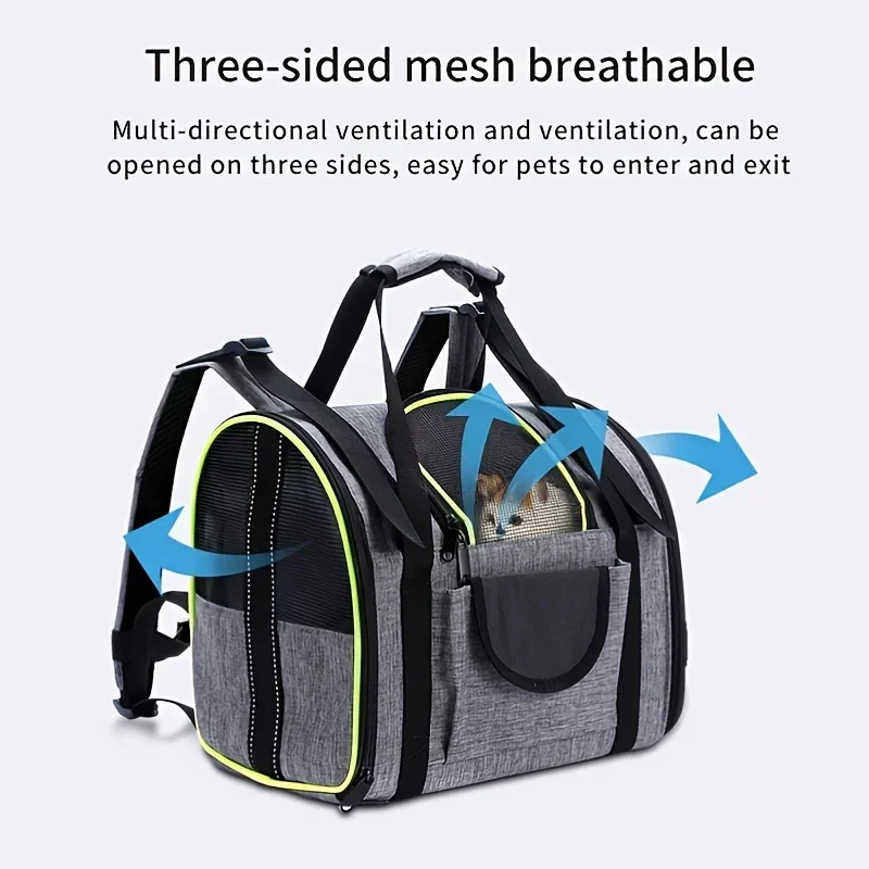 Multifunctional Portable Pet Backpack, 3 in 1, Breathable, Foldable, Travel, Outdoor, Cat and Dog Bag