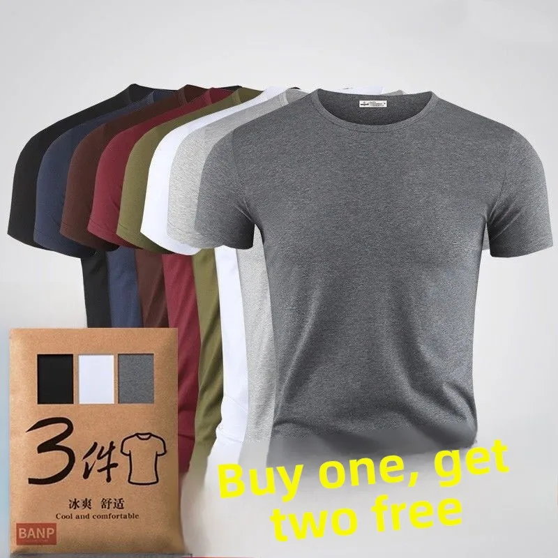 

Футболка из модала Ice Silk ort Sve, мужская летняя трендовая футболка Qui Dry Busin Gentleman Sle round Ne Pure Color Top irt