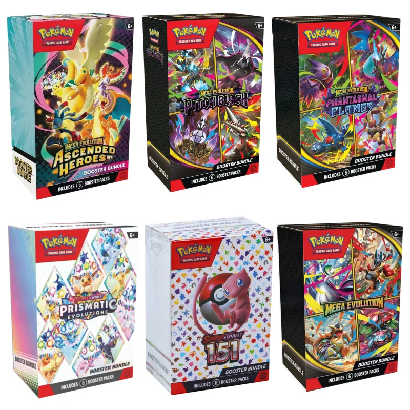 Pokemon PTCG English Mega Pitch Black Ascended Heroes Scarlet Violet 151 Booster Bundle Version ME05 Trainer Box Trading Cards