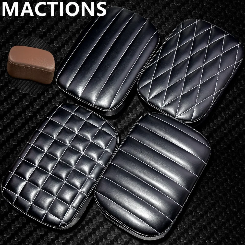 Rear Passenger Cushion Pillion Seat Pad 6 8 Suction Cups Brown/Black For Harley Dyna Sportster XL 883 48 Cruiser Chopper Custom