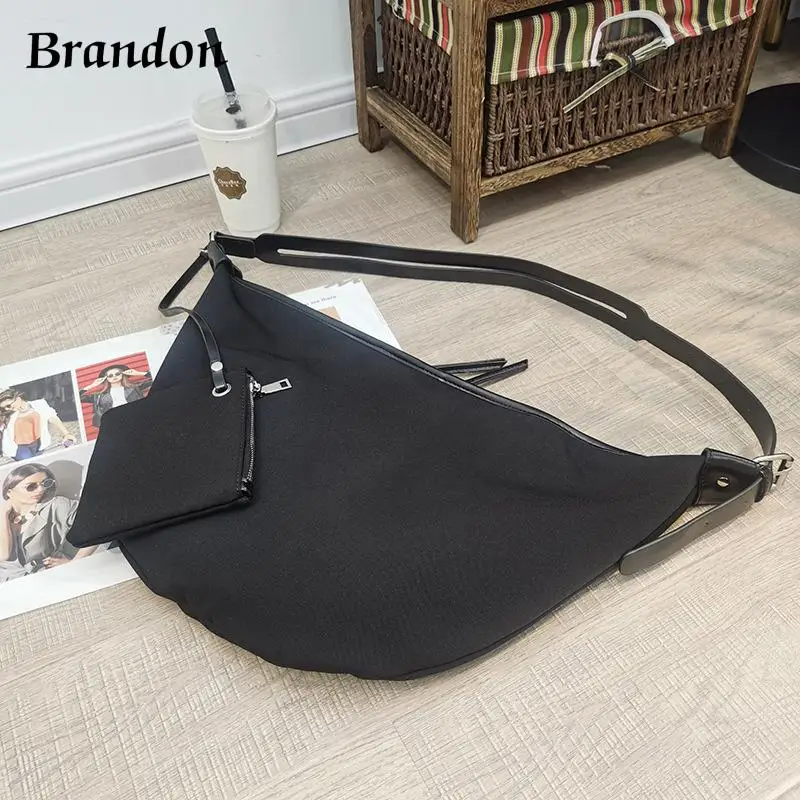 New Oxford cloth bag versatile crossbody bag large capacity casual single shoulder women's bag crescent bag upgrade