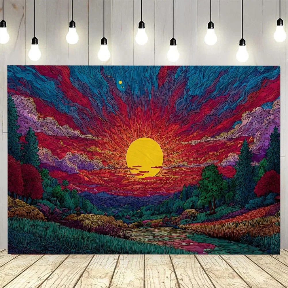 

Landscape painting, wall tapestry, home decoration, living room, bedroom, office background cloth, background poster