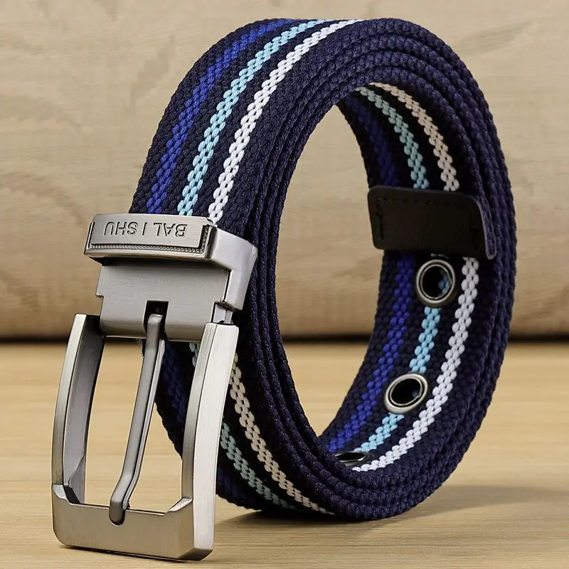 100-140cm Man Tactical Belt Mens Nylon Weave Canvas Belt For Jeans Knitted Military Pin Buckle Plus Long Belt Adjustable