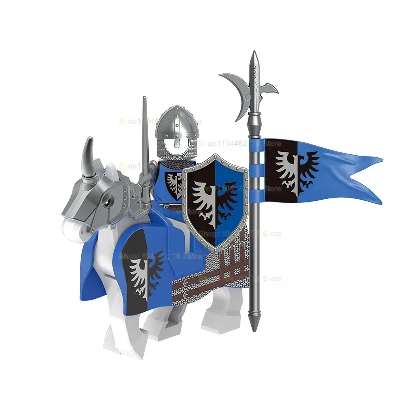 GH0409 GH0410 Middle Ages Armor Knights War Horse Action Figures Building Blocks Helmet Accessory Children's Toys Birthday Gifts view 3