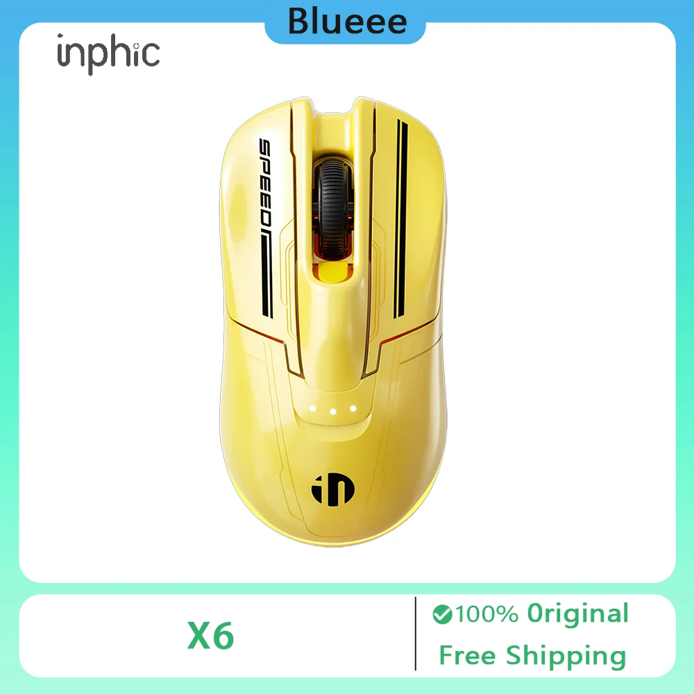 

INPHIC X6 Wireless Mouse Tri Mode 12800DPI 1K Gaming Mouse Rechargeable Long Battery Life Ergonomic Office Mouse PC Accessories