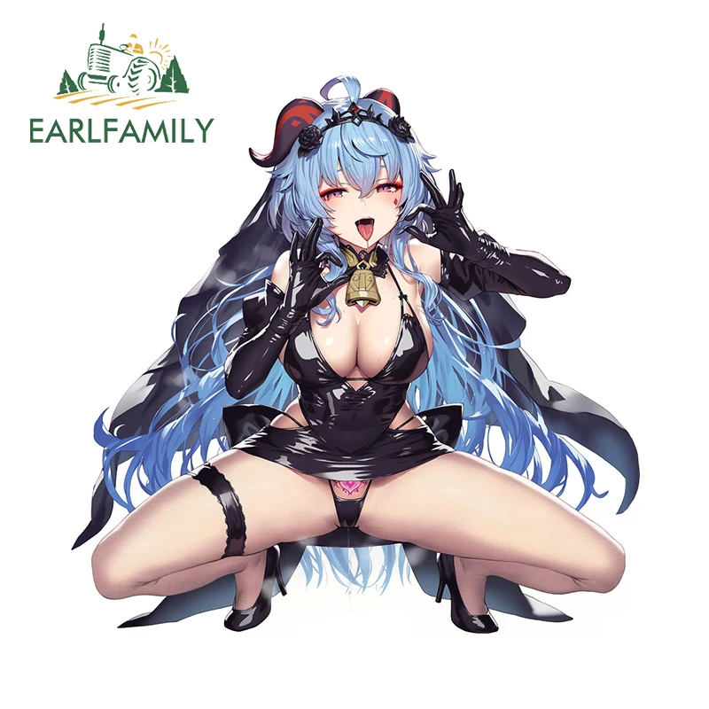 

EARLFAMILY 13cm x 12.8cm Ganyu Hentai Car Sticker Genshin Impact Waifu Car Gadget Decal Car Door Protector Sunscreen Graphics
