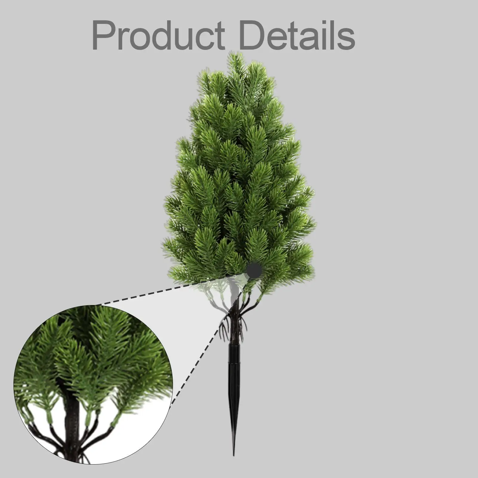 Realistic Artificial Plant with Stake Durable PP Greenery Garden Ornament Outdoor Yard Decor for Balcony Hallway Doorway