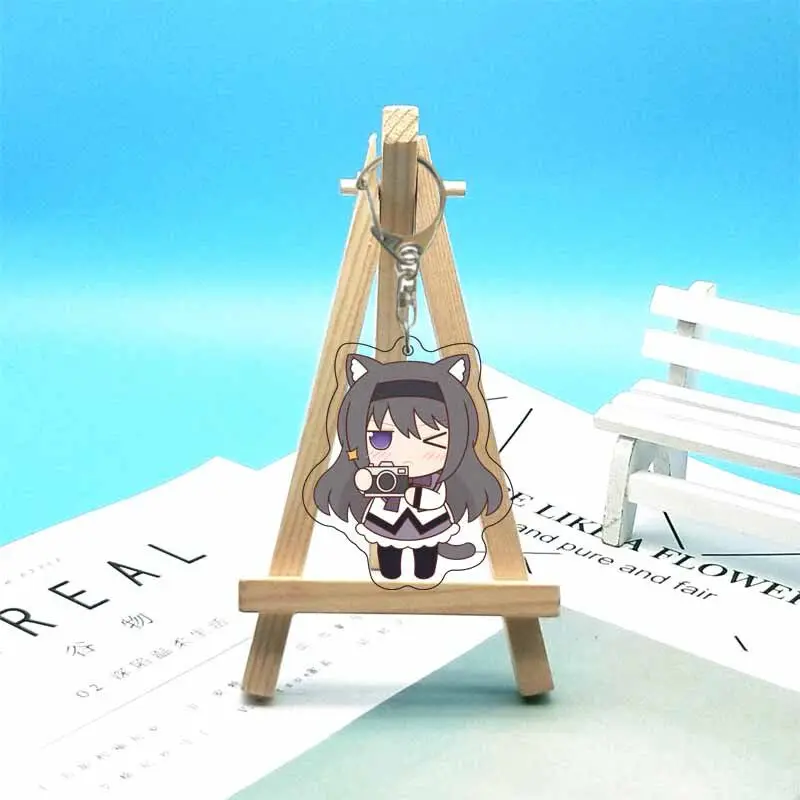 55MM Anime Puella Magi Madoka Magica Figure Akemi Homura Sakura Kyōko Tomoe Mami Kaname Madoka Acrylic Keychain Cute Gifts view 3