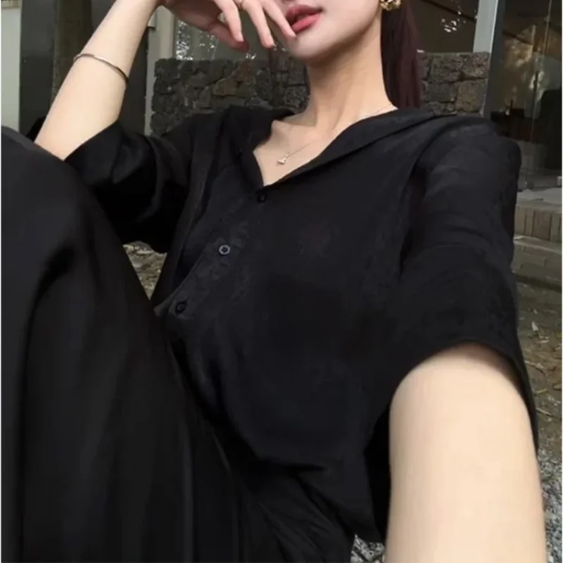 Maxi Mature Slit Female Outfits Short Sleeve Women's Two Piece Set Long Commuting Party Sexy Y2k Streetwear Clothes Vintage Full