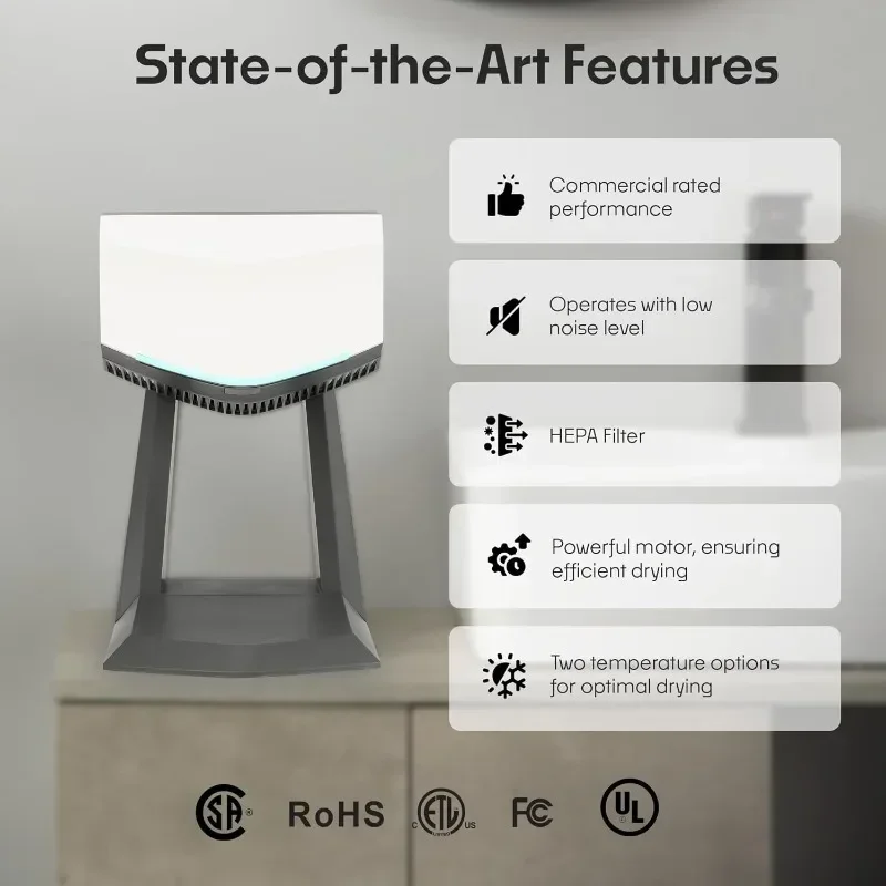 Revsquared Hände trockner mit Zubehör halter und Filter für gewerbliche Wohnzwecke