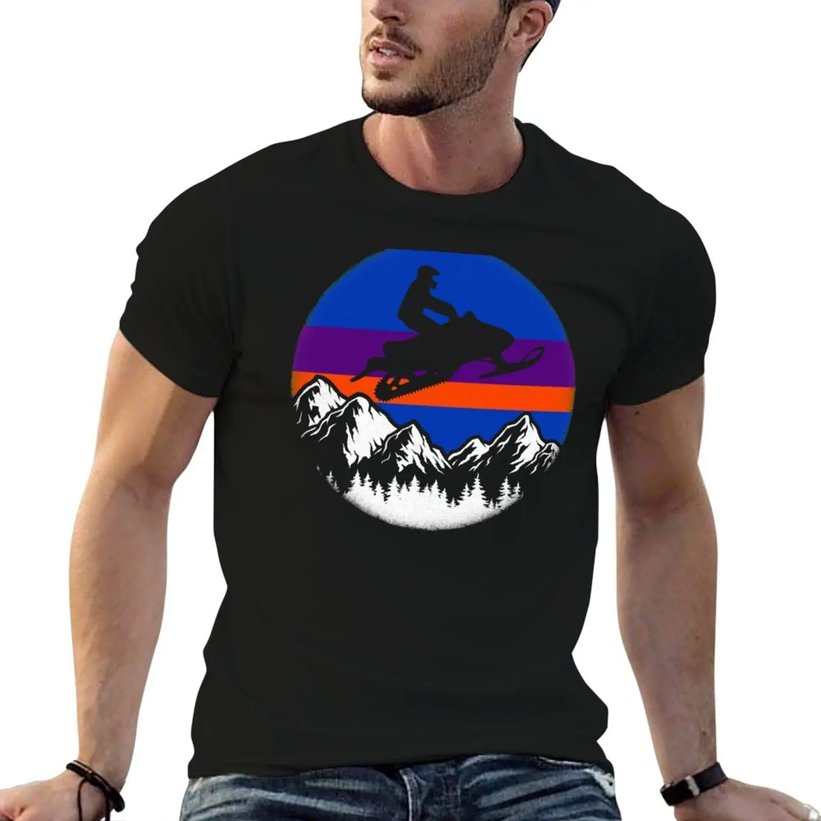 

T-Shirt American Snowmobiling t Sled, casual man graphic Snowmobile t shirt man shirt Vintage