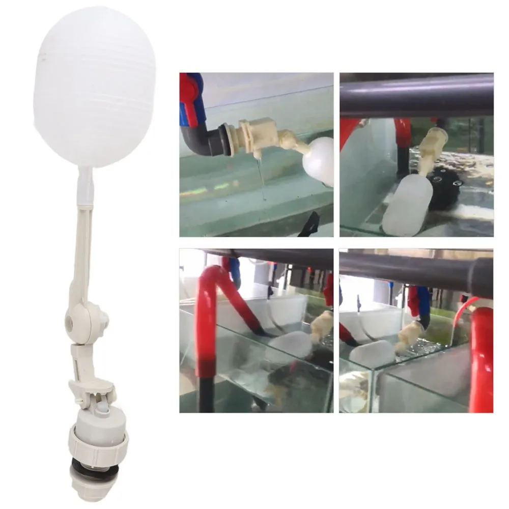 2Pcs ABS Float Ball Valve G1/2 Thread Durable Floating Ball Valve Corrosion Resistant With G3/4 Thread Adapter