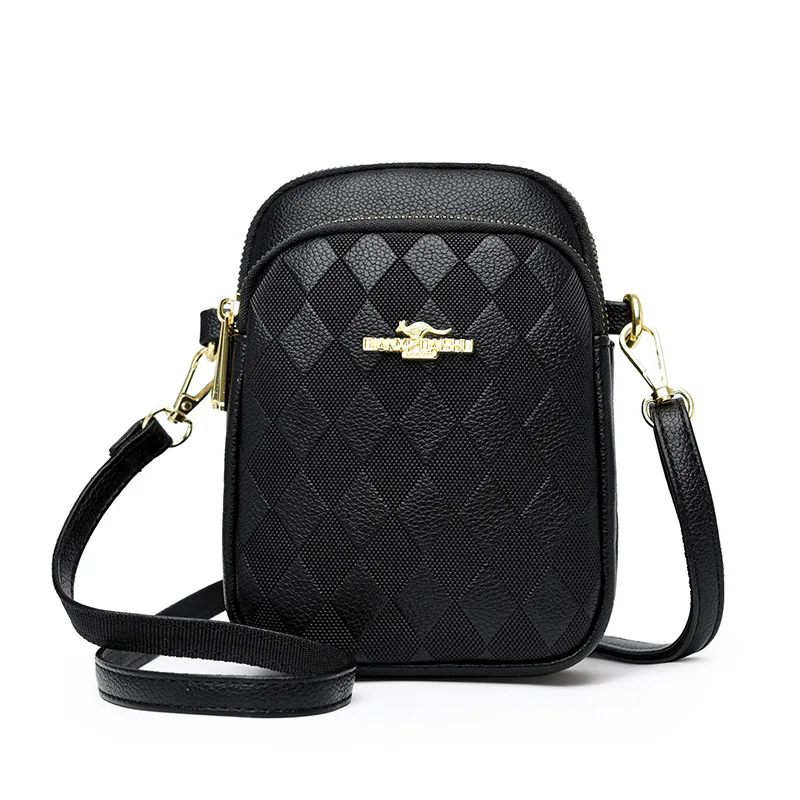 2024 New Shoulder Mommy Bag Millennium Kangaroo Fashion Versatile Lingge Mobile Phone Bag Large Capacity Change Crossbody Bag