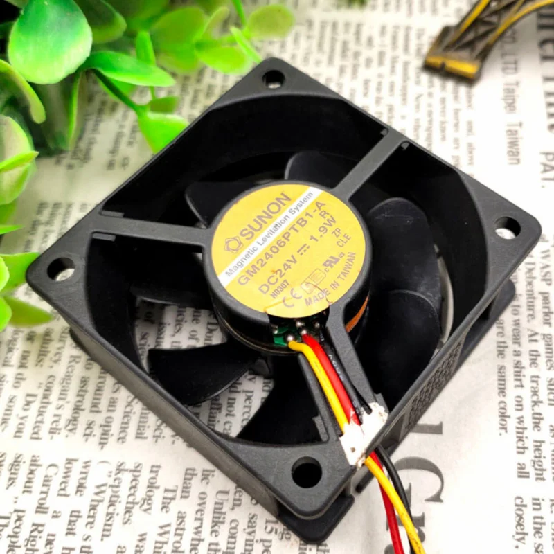 d 1PCS Double Ball Axial Fan For SUNON GM2406PTB1-A | 24V 1.9W 60×60×25mm 6CM Industrial Cooling