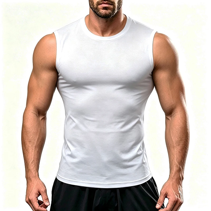 Plain Compression Tight Gym Sports Tank Tops Fitness Clothing Summer Quick Dry Running Vests Mens Bodybuilding Muscle Shirts