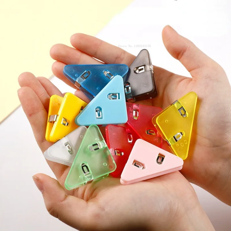 Multi-functional Triangle Clip Creative Right Angle Corner Clip School Office Supplies Student Test Paper Corner Anti-curling