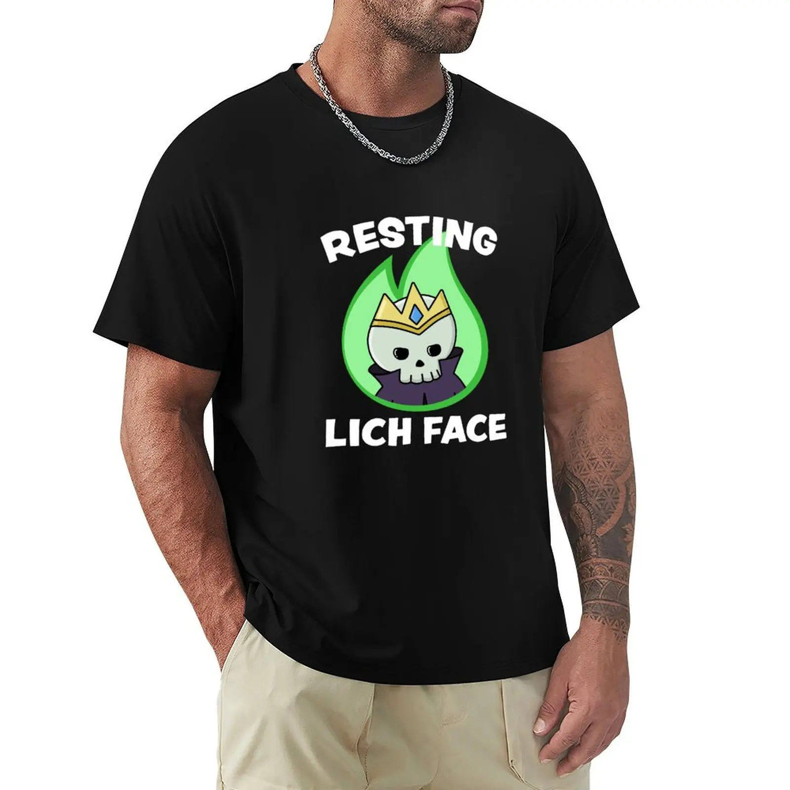 

Resting Lich Face T-Shirt vintage clothes football t shirt aesthetic clothes Luxury man t shirt men 100℅ cotton
