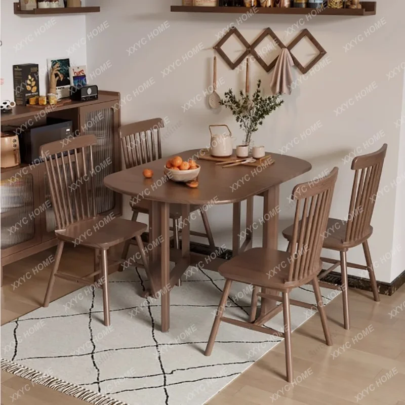 SLDark Folding Dining Tables Slim Provincial Chic Modern Dining Tables Retro Mid Century Mesa Comedor Plegables Furniture For Ho