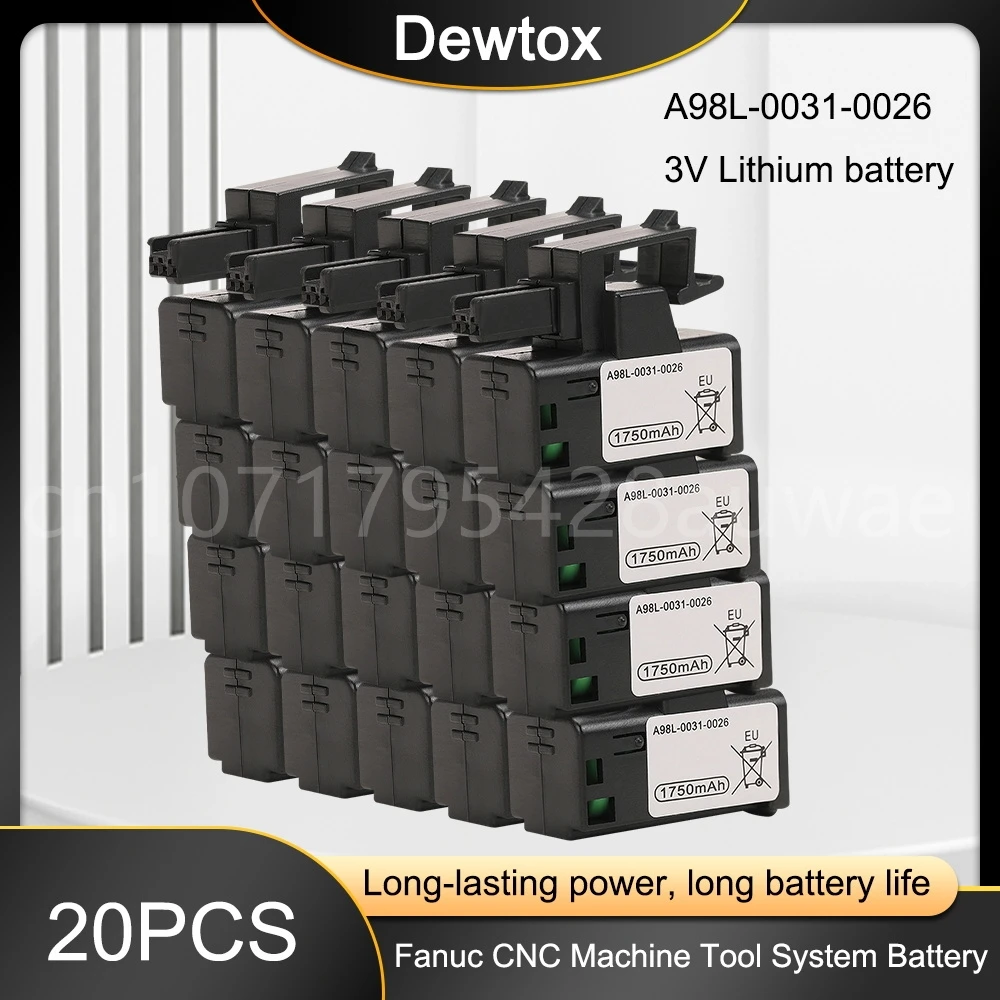 

20PCS A98L-0031-0026 Battery A02b-0309-K102 A02B-0309-K102 3V 1750mAh FANUC PLC CNC Lithium Batteries for FANUC CNC System