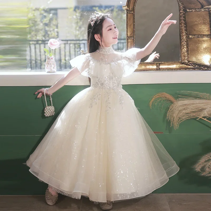 

Children's Dress Light Luxury High-end Girl Birthday Flower Child Host Girl Piano Performance Dress Performance Girl Clothes