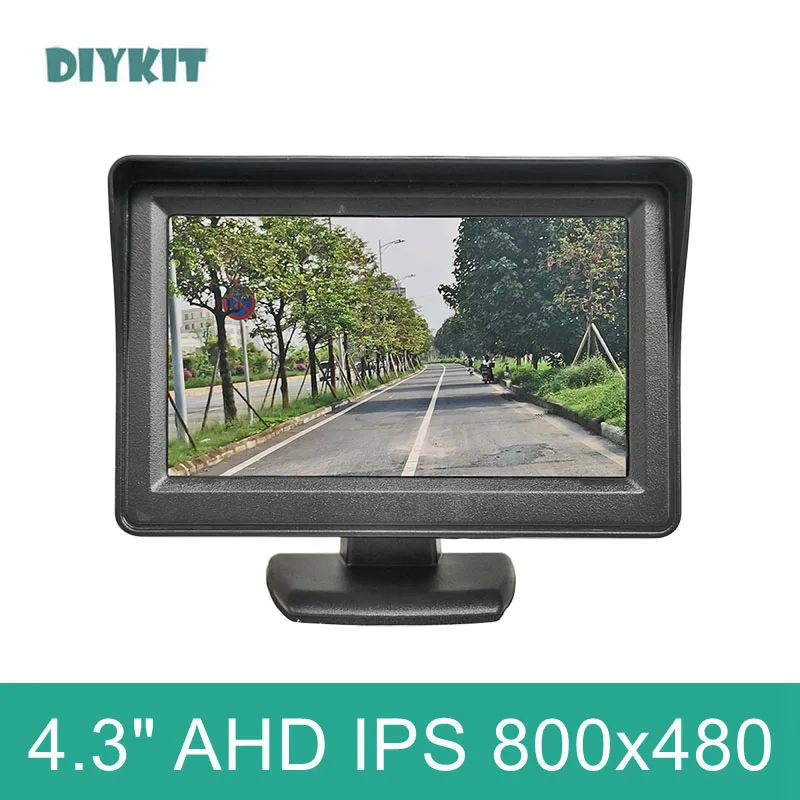 DIYKIT 800x480 4.3inch AHD IPS Rear View Car Monitor Backup Monitor for 1080P AHD Camera CVBS Car Camera
