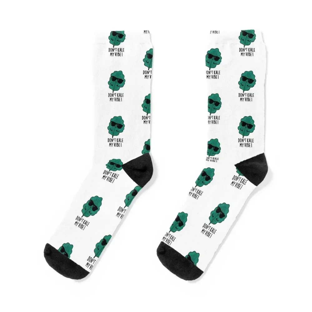 Don't Kale My Vibe Cute Veggie Pun Socks football japanese fashion Socks Man Women's