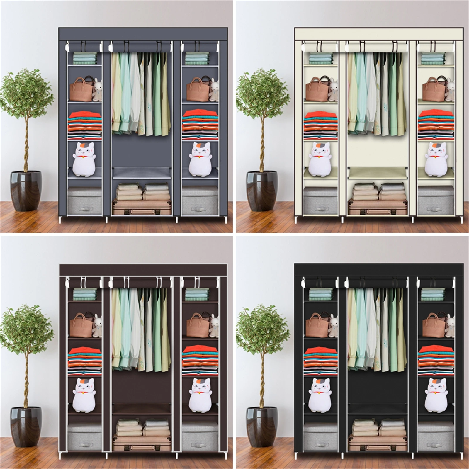 Organizzatore di stoccaggio pe - Wardrobe Closet Portable Fabric Cover recensione e prezzo