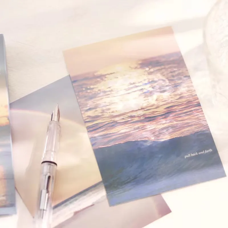 30PCS Sparkling Light Series Postcards Set - Sparkling Ripple Art Greeting Cards Unique Wall Decor for Journaling