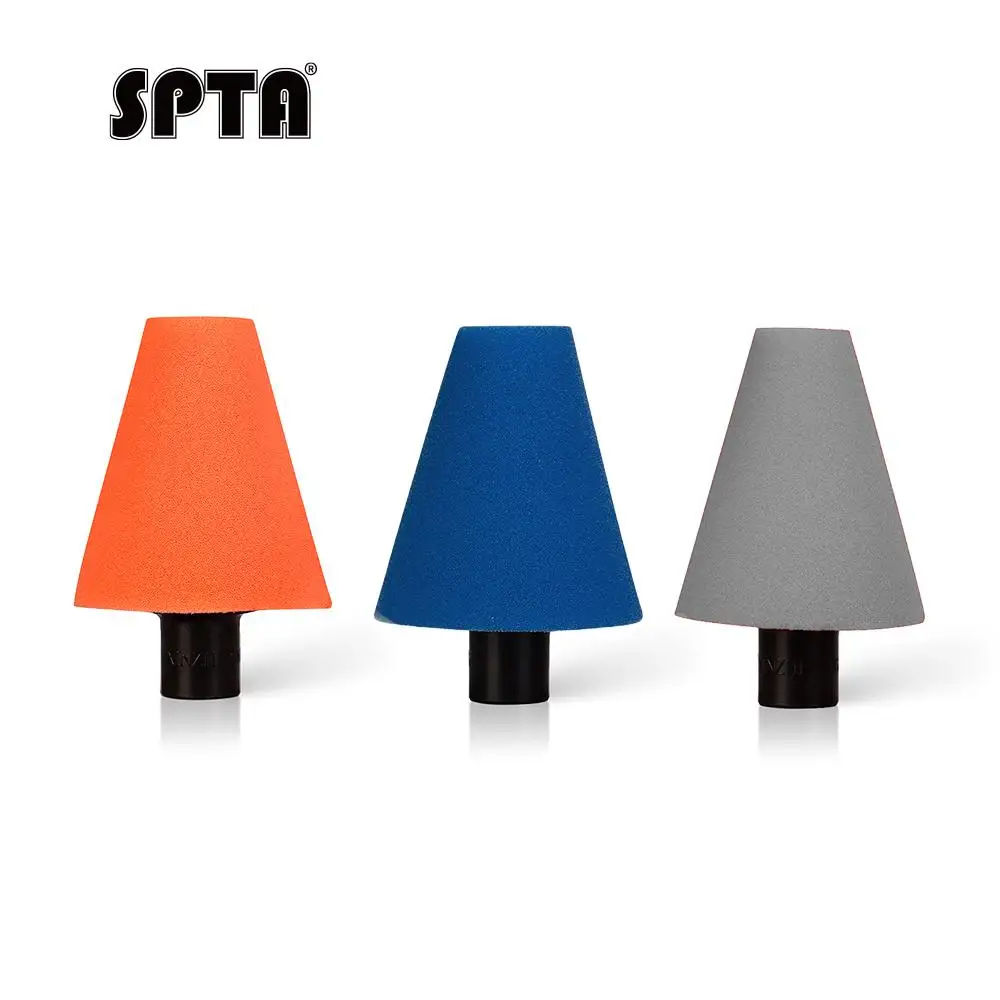 SPTA 1PC Detailing Polishing Cone Car Wheel Hub Drill Buffing Sponge Pad for M14 Thread Polisher