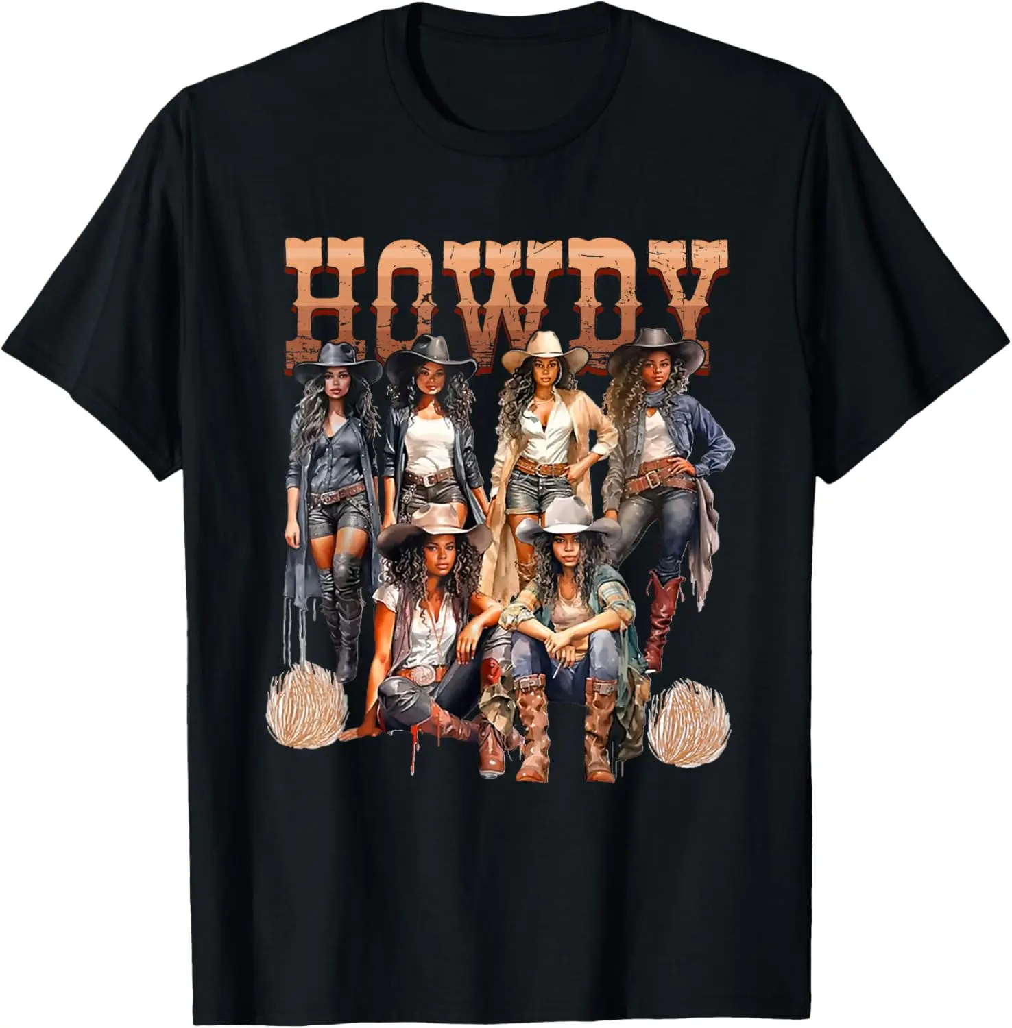 

Howdy Black Cowgirl Western Rodeo Melanin History Texas T-Shirt