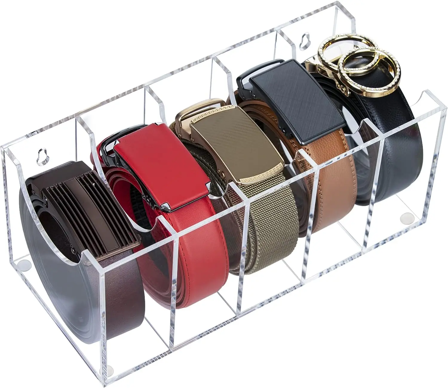 Acrylic Belt Storage Holder Belt Organizer Clear Belt Container Display Stand for Drawer Tie and Bow Tie Case