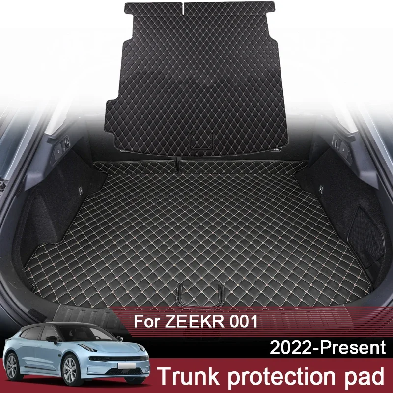 1pc Car Styling Custom Rear Trunk Mat For ZEEKR 001 2022-Present Leather Waterproof Auto Cargo Liner Pad External Accessory