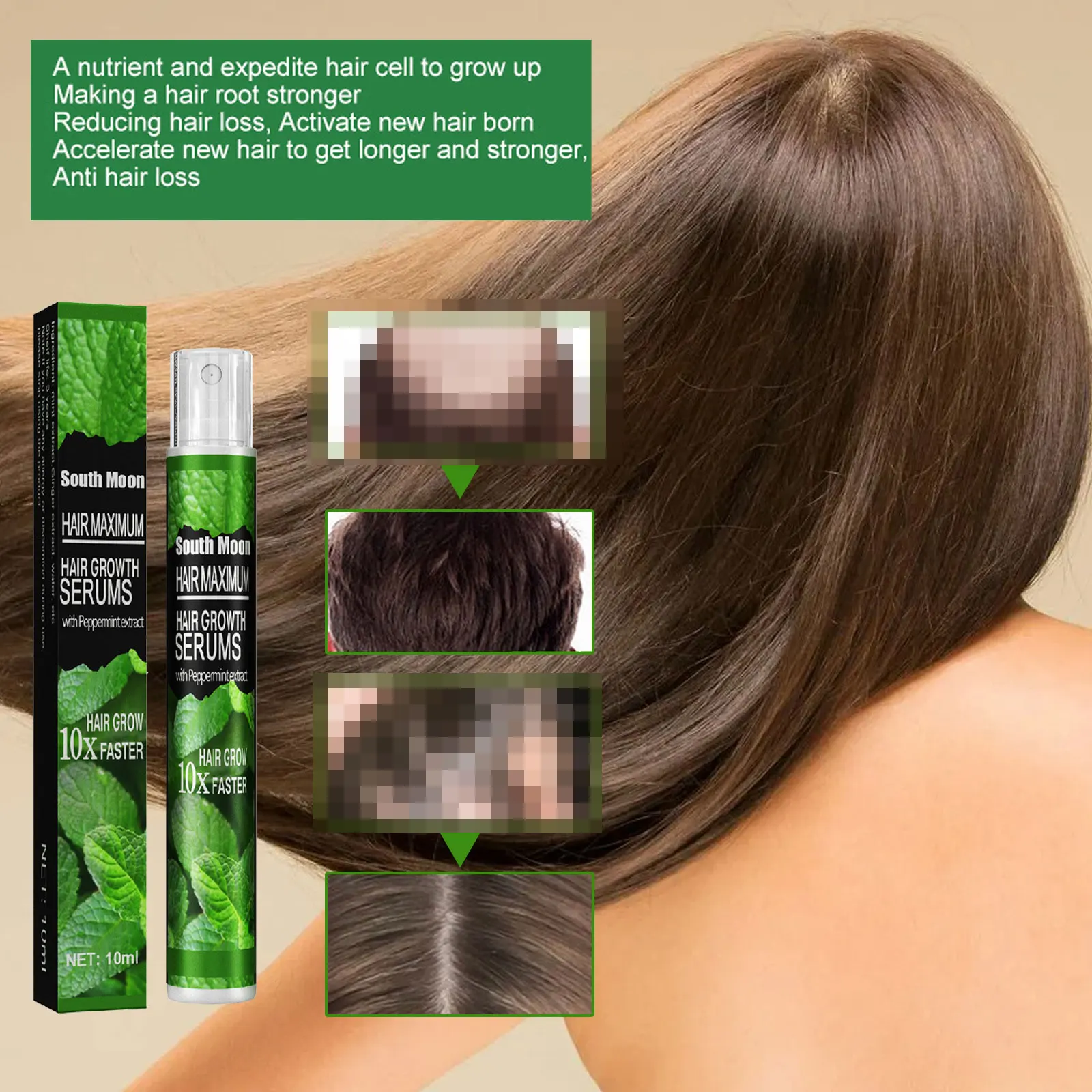 Hair Growth Spray Anti Hair Loss Spray Improve Root Strengthen Fast Tousle Growth Serum Thick Dense Care for Women Man