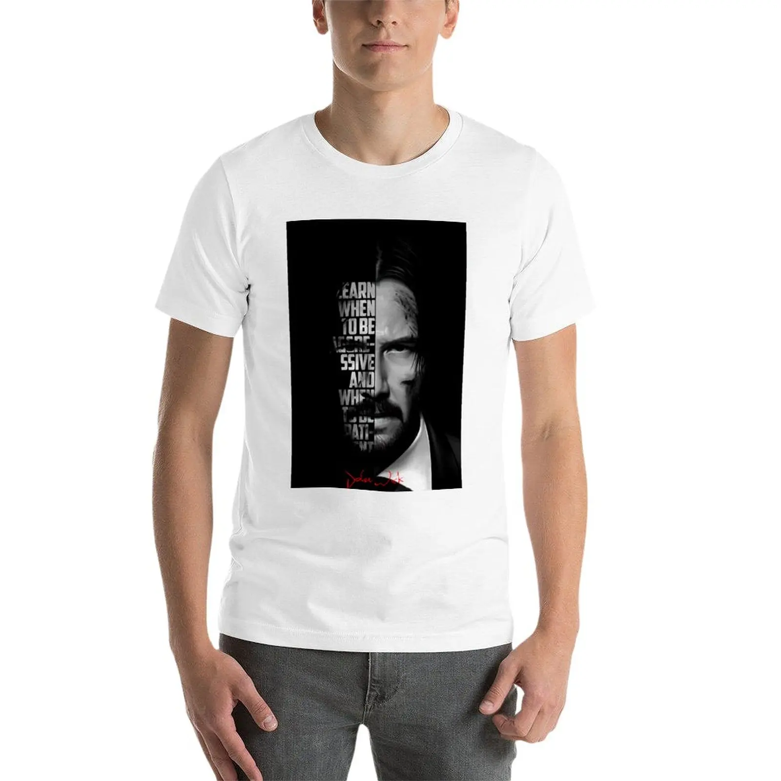 New Black and white John Wick quote. T-Shirt summer top customized t shirts graphics t shirt mens cotton t shirts