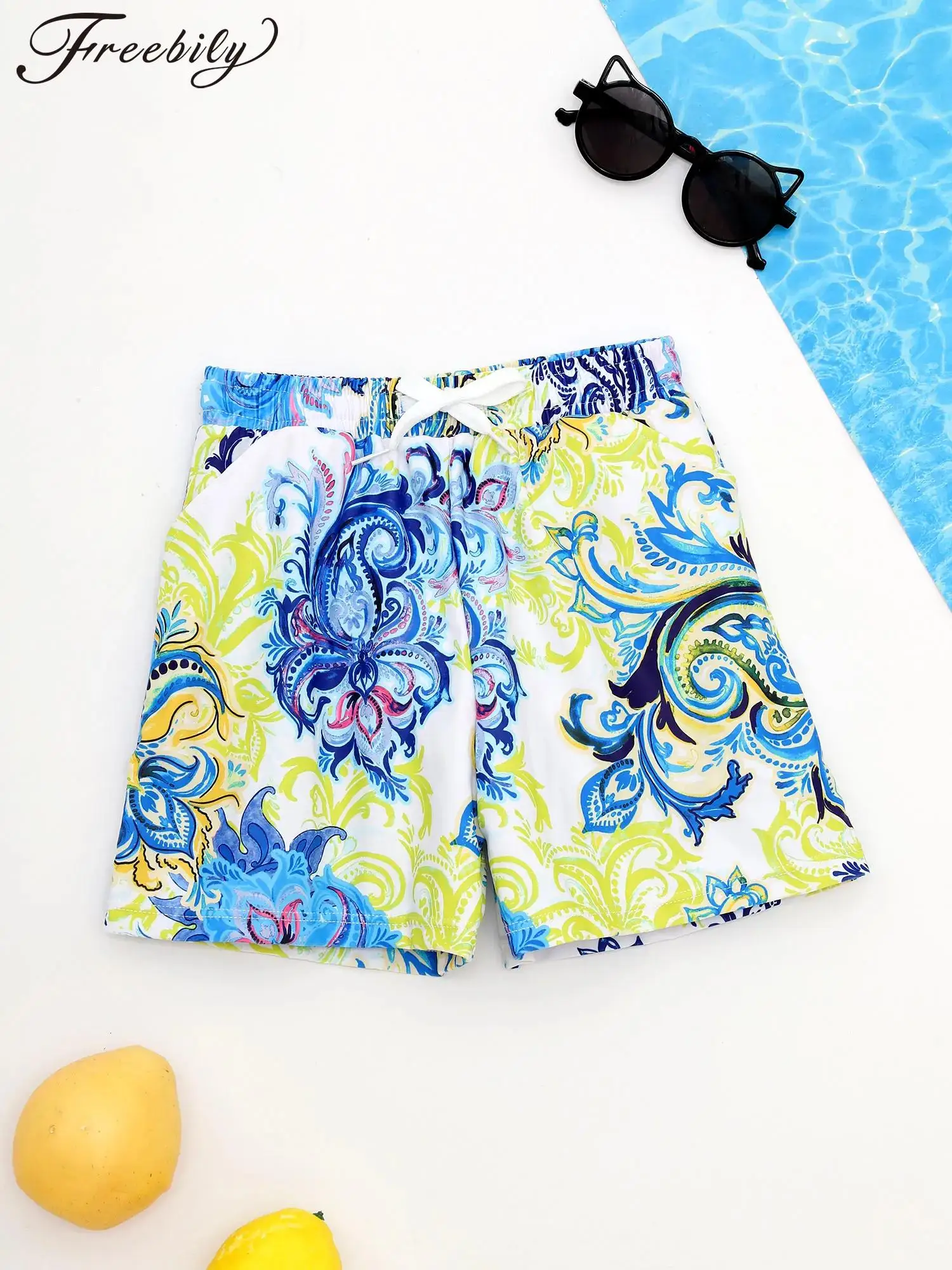 Kids Boys Tropical Print Swim Shorts Quick-drying Beach Pants Swim  Trunks Swimwear Bathing Suit Casual Shorts for Pool Party