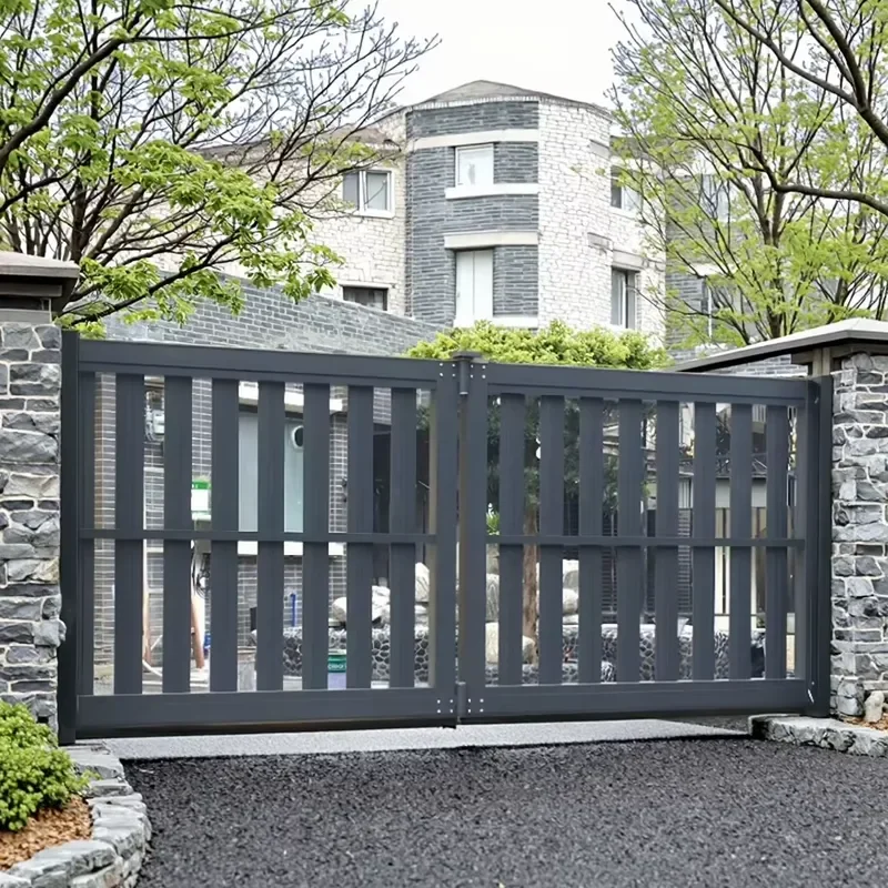 Call Secret Key Passwords Aluminum Alloy Fence Gate Door Modern Outdoor Main Entrance Private Metal Design