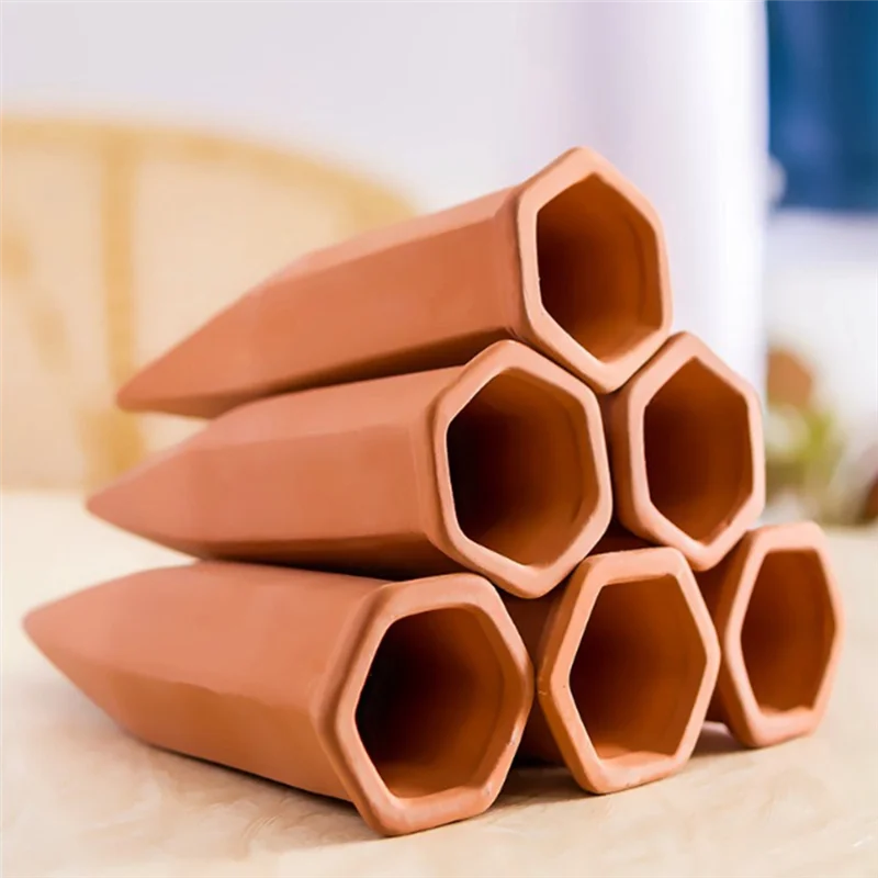 ABKO-6Pcs Керамический поилка для растений из терракотовых самополивающих шипов Устройства для полива растений для отпуска в помещении и на открытом воздухе