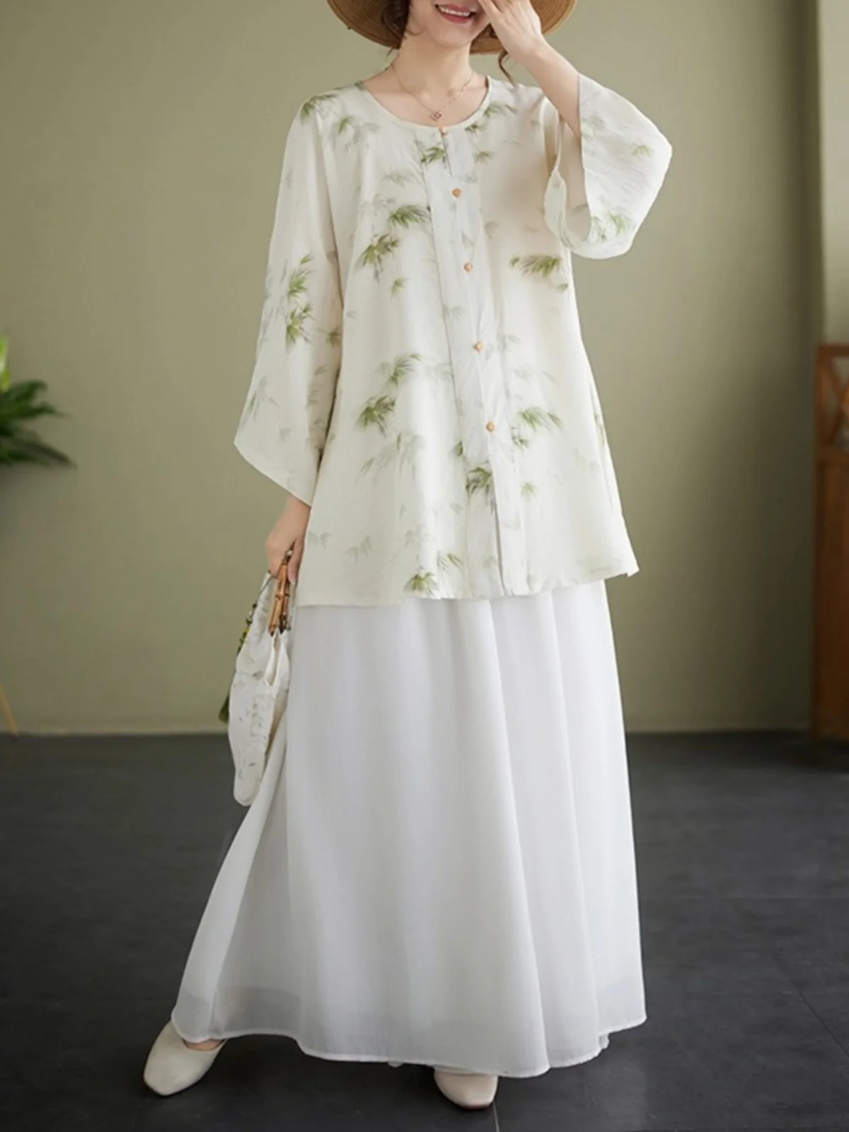 Novo chinês sle floral impressão proteção solar irt feminino solto retro dinas ming hanfu leve aberto cardigan topo