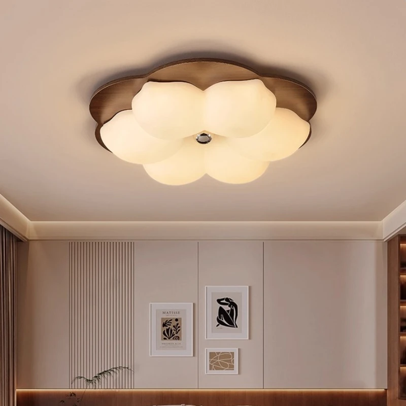 خمر الجوز الملونة زهرة غرفة نوم مصابيح السقف القرون الوسطى نمط غرفة الأطفال الطيف الكامل حماية العين تركيبة إضاءة