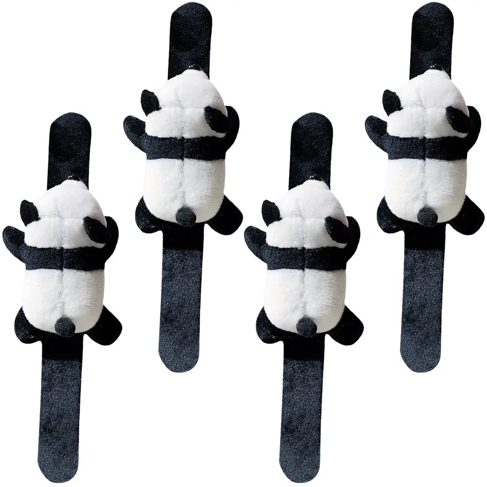 

4Pcs Panda Slap Bracelets for Kids Soft Comfortable Wristband Party Favors Classroom Prize Animal Theme Snap Wristbands