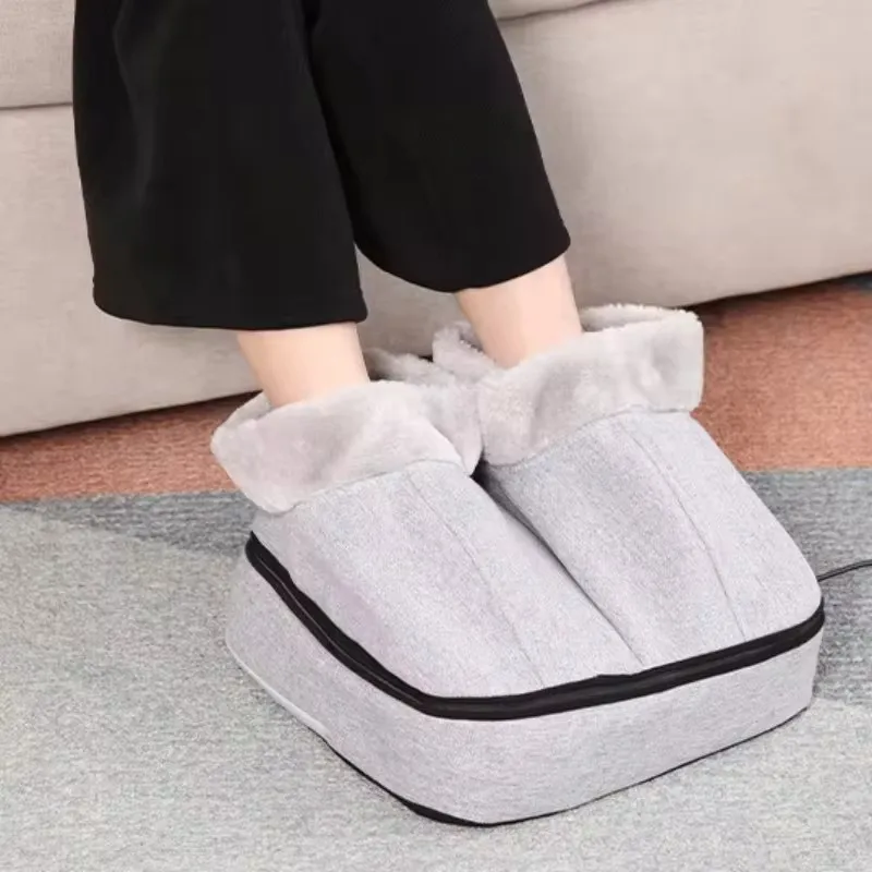 Heated Massage Boots Foot Warmer Winter High Top Indoor Home Electric Foot Warmer Massage Shoes Foot Warmer Heated Shoes