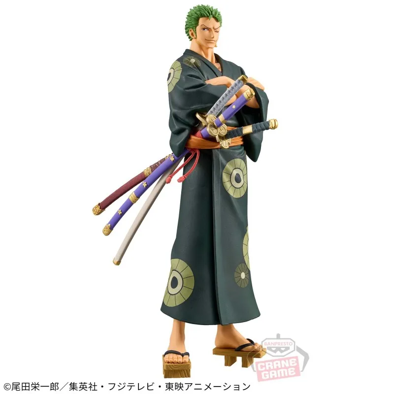 

Bandai Original DXF 17Cm Roronoa Zoro Action Figure ONE PIECE Anime Figure Toys For Kids Gift Collectible Model Ornaments