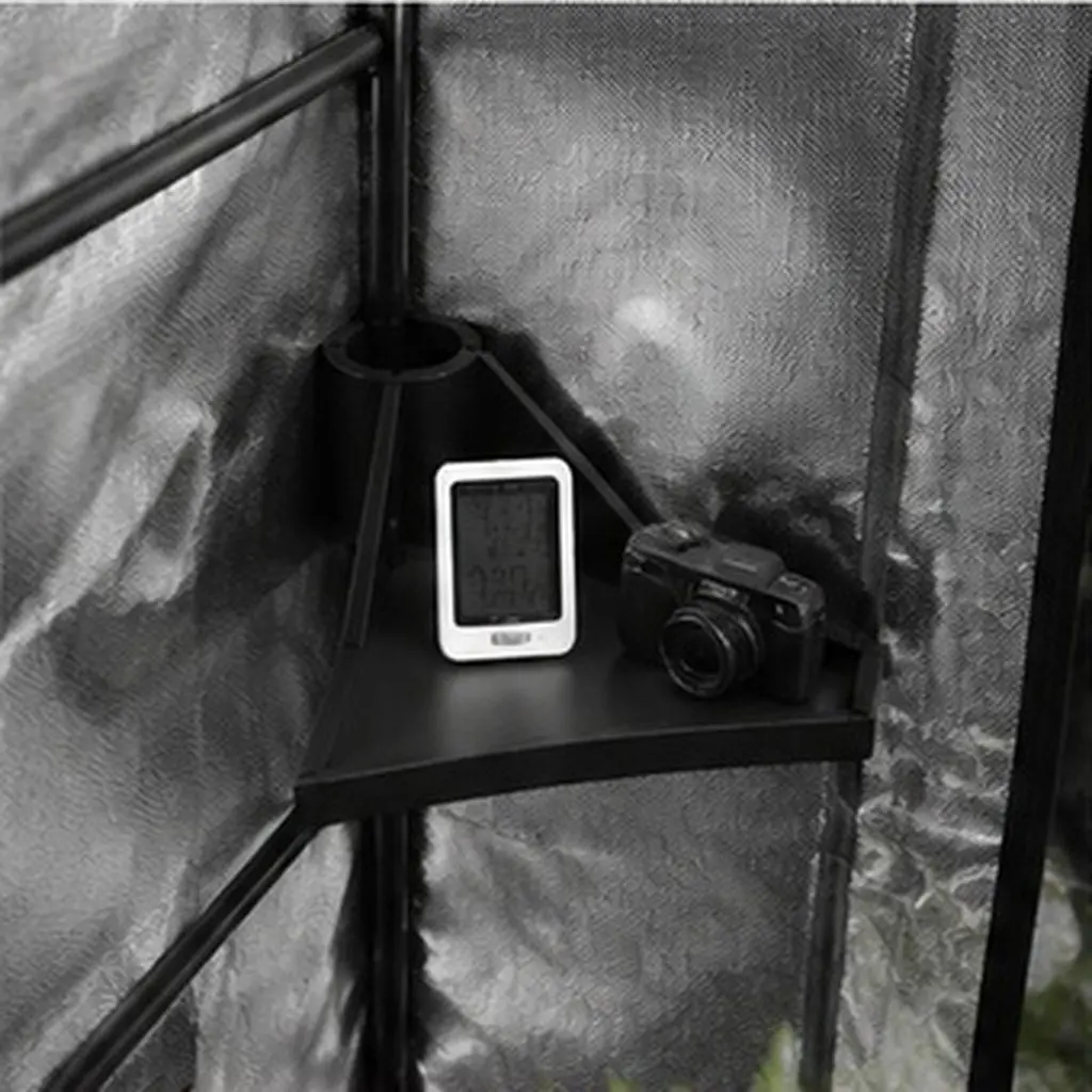 Plant Grow Tent Corner Shelf 2Pcs Sturdy Clip On Support for Hygrometer Camera Indoor Garden