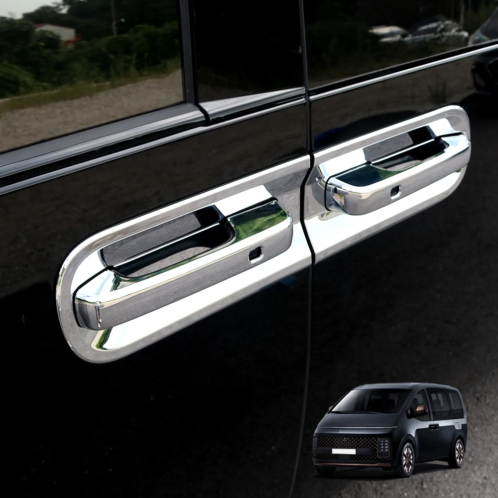 4/8PCS Vehicle Exterior Accessory Outer Door Handle Outer Door Bowl Cover Trim ABS Plastic for Hyundai Staria 2021-2026 LHD/RHD