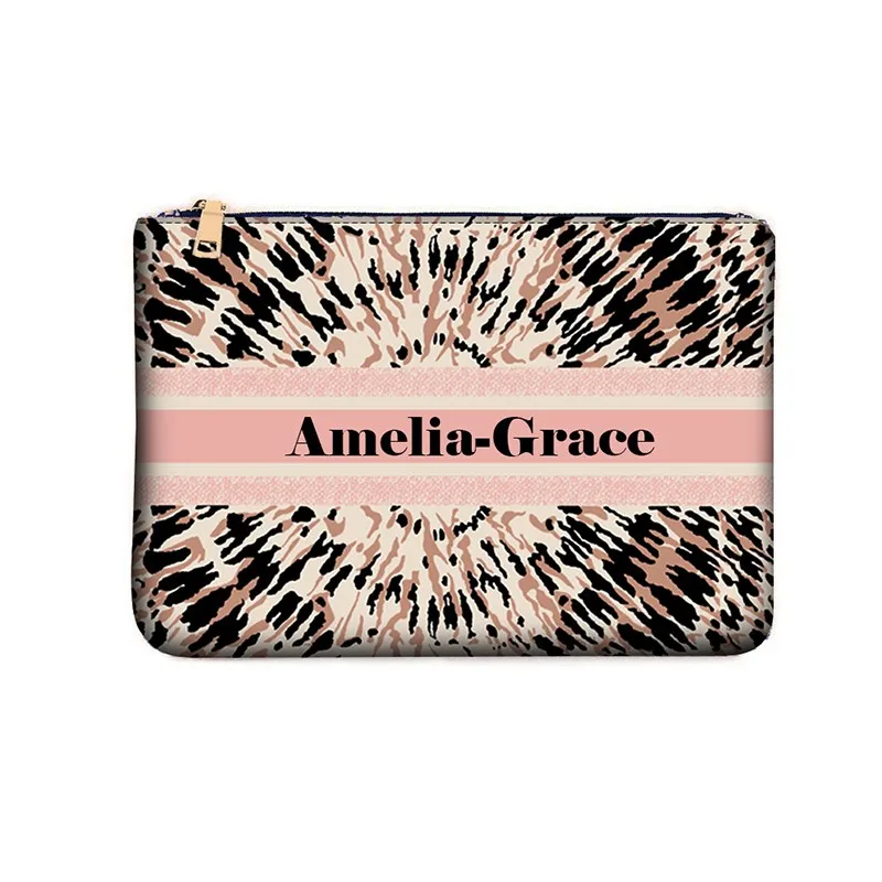 Europa Amerika Damestas Mode-Designer Party Clutch Gepersonaliseerde Aangepaste Print Naam Letter Strandtas Cosmetische Reistas