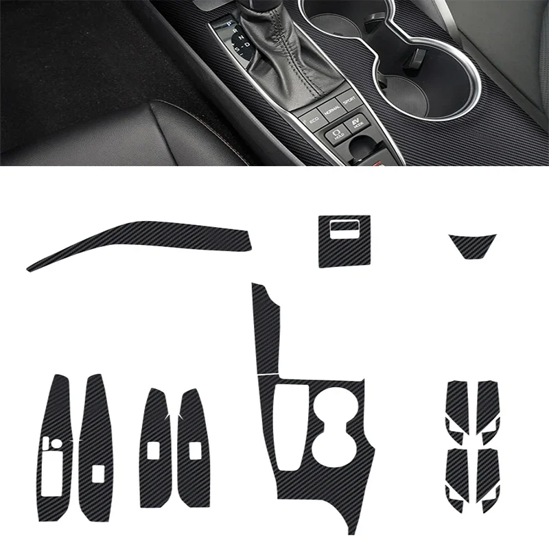 

Carbon Fiber for Toyota Camry 2018-2022 Interior Sticker Mouldings Trim Strip Center Console Gear Door Windows Car Accessories