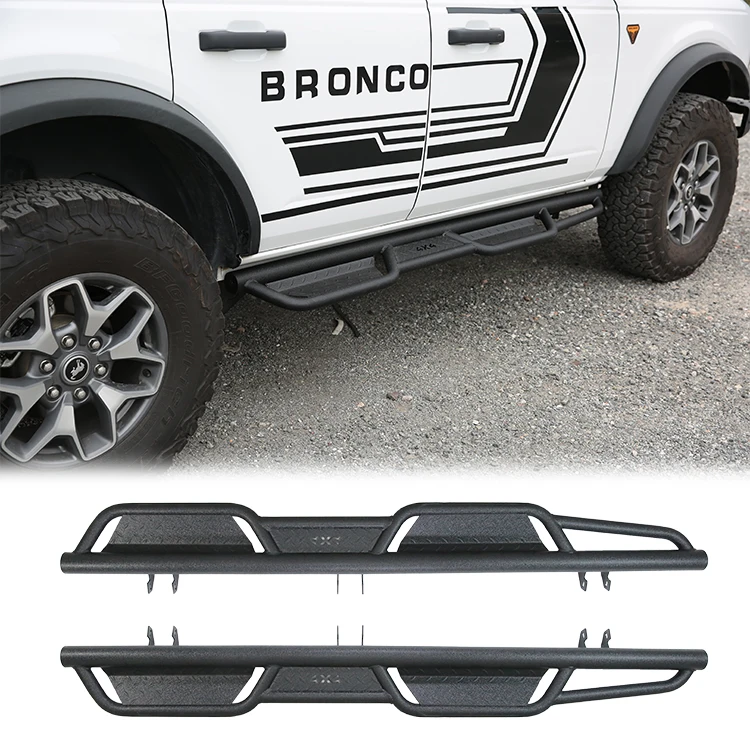 

Carbon Steel Flat type Nerf Bar Running Board Side Steps for Ford Bronco 2021+ 4door custom