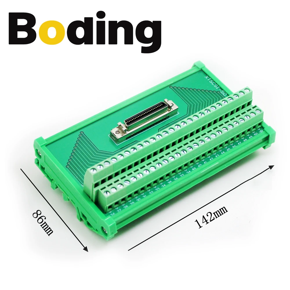 Boding Guide rail terminal  Board  SCSI50  Cn1 I/O board  With Cable 0.5m 1m 1.5m 2m 3m 5m For Delta A2  Simens V90  Servo Motor